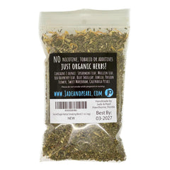 Close-up of Sacred Eagle herbal blend highlighting minty aroma.