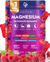 JAENFW magnesium glycinate gummies bottle with raspberry flavor supports daily energy balance.