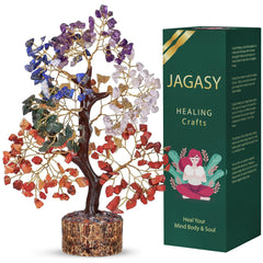 JAGASY Crystals chakra tree life base for serene meditation ambience