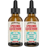 Jagielolia Liposomal Glutathione bottle pouring for daily antioxidant support.