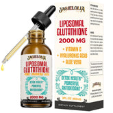 Jagielolia Liposomal Glutathione Liquid bottle on table for daily antioxidant support