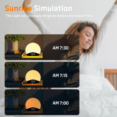 JALL Sunrise Alarm Clock 17 adjustable lights for customizable ambience