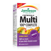 Jamieson 100% Complete chewable multivitamin bottle with Citrus Twist flavor for daily wellness