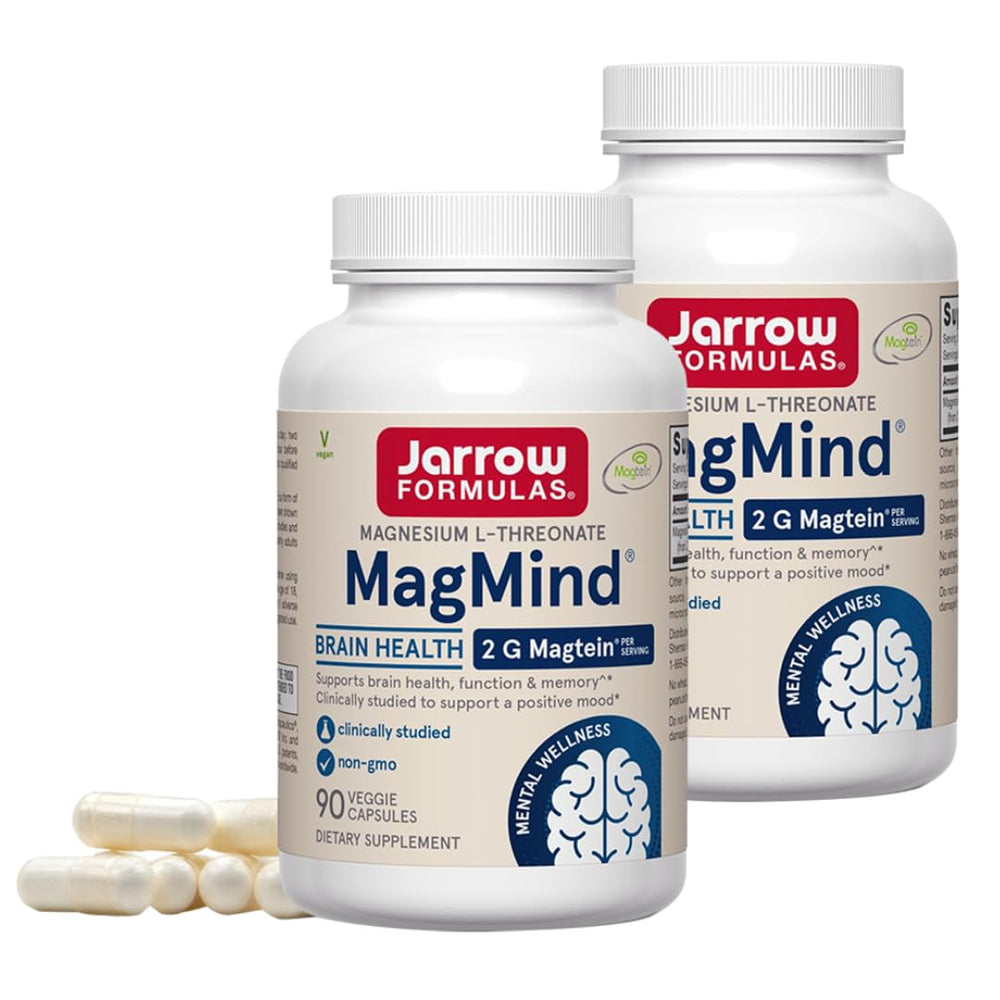 Jarrow Formulas MagMind bottle front showing Magtein for brain health