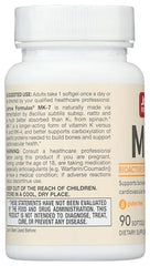 Jarrow Formulas MK-7 label closeup notes fermentation-based Vitamin K2 source.