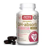 Jarrow Formulas QH-Absorb softgels bottle for daily mitochondrial support.
