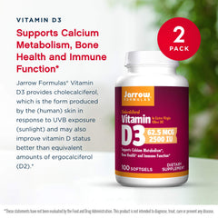 Close-up of Jarrow Formulas Vitamin D3 label highlighting potency