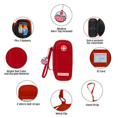 Jayour EpiPen case compartment layout keeps two epinephrine devices organized