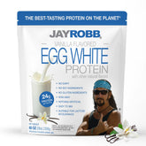 JAYROBB Vanilla Egg White Protein 80oz container for easy daily shakes.