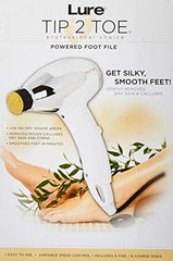 J D beauty professional Tip2Toe electric callus remover side view showing compact design for easy handling.