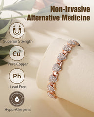 Jecanori magnetic copper bracelet for women with Austrian crystals for elegant sparkle.