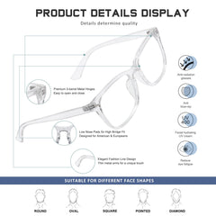 Jectieey lightweight frame supports all day wear without pressure.