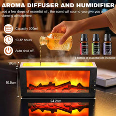 Jefuzh 3-color flame LED creates cozy atmosphere while humidifying air