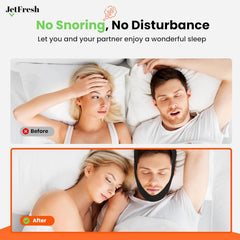 JetFresh strap with small airflow holes maintains breathability during sleep.