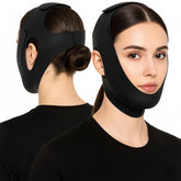 JetFresh chin strap in sleeping pose, supports mouth closure for quieter nights.