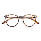 JFXQDR blue light blocking glasses with Coco Tortoise round frame for screen time.