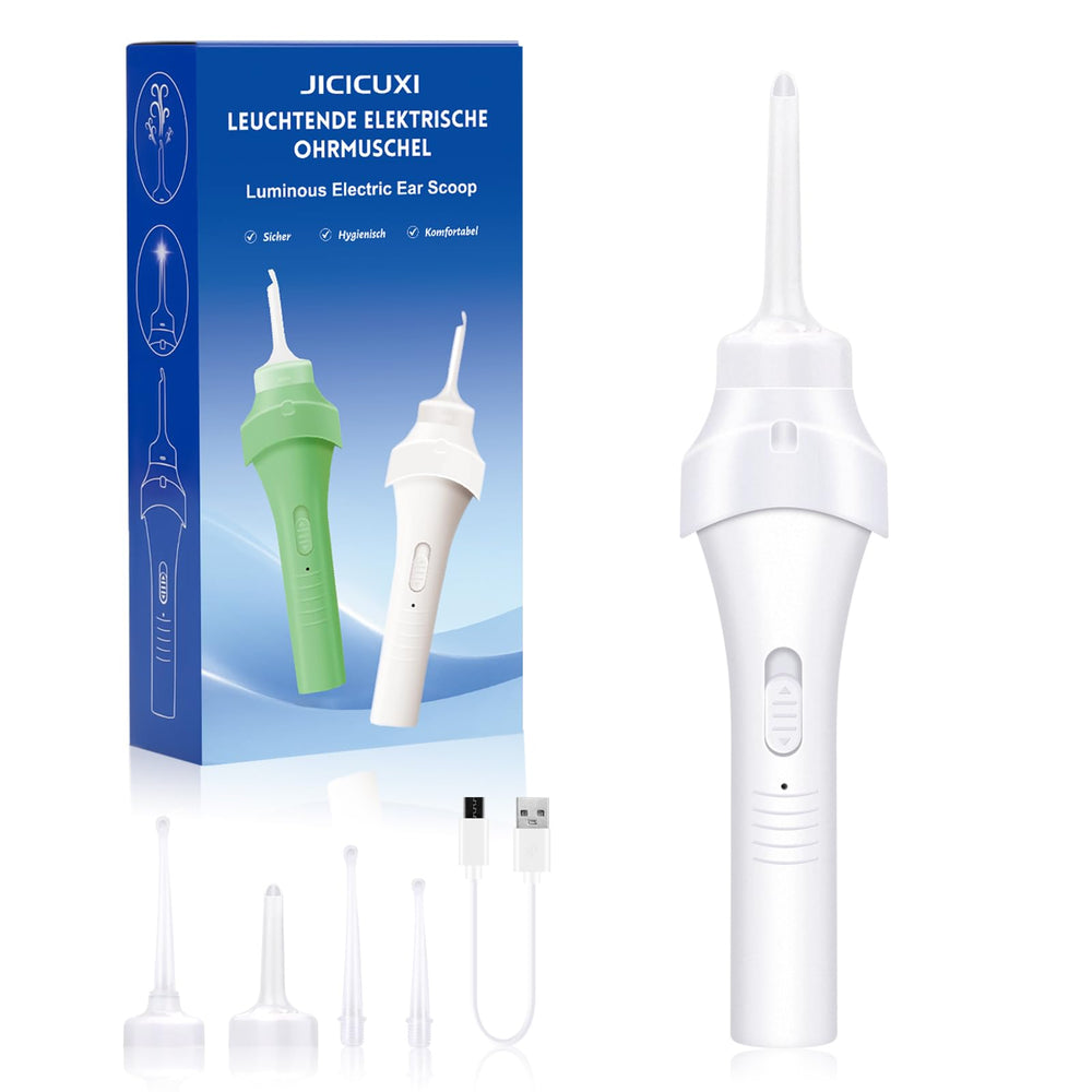 JICICUXI electric ear wax suction remover with LED light for clear visibility during cleaning.