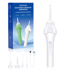 JICICUXI electric ear wax suction remover with LED light for clear visibility during cleaning.