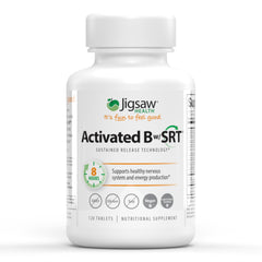 Jigsaw Health Activated B w/SRT bottle front showing product design and packaging.