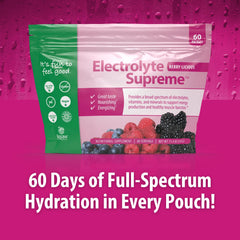 Jigsaw Health Electrolyte Supreme Berry glass with prepared drink.