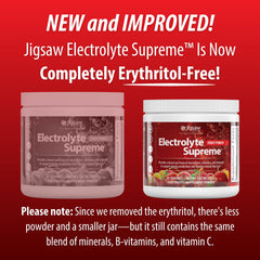 Jigsaw Health Electrolyte Supreme lemon-lime tub delivers crisp keto-friendly hydration