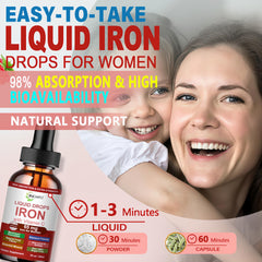 JINGYAT Iron Liquid Drops label highlighting Vitamin C for absorption.