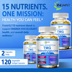 Ingredient panel shows B6, B12, folate, and magnesium glycinate for methylation cofactors.