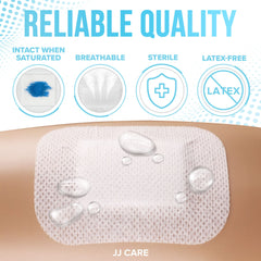 JJ CARE breathable dressing outer edge secures comfortable wear