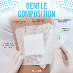 JJ CARE island dressing individually wrapped for sterile use.