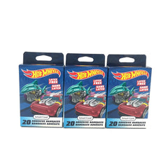 Curitas JJM con diseño Hot Wheels, fáciles de aplicar para niños.