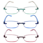 JJWELL blue light blocking reading glasses with rimless metal frame for reduced eye strain