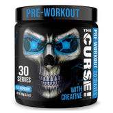 JNX Sports The Curse bottle with blue raspberry flavor ready for intense workouts.