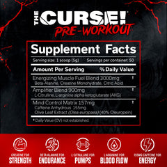 The Curse Peach Rings powder swirling in water with refreshing taste during training