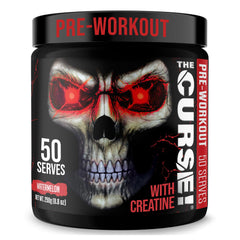 JNX Sports The Curse watermelon powder with scoop for an energy boost
