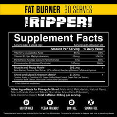 JNX SPORTS The Ripper label close-up highlights clean ingredients for daily use