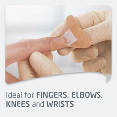 JOBST Leukoplast Elastic bandage curved to skin contours for secure adhesion on joints.