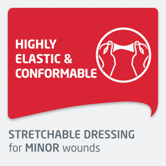 JOBST Leukoplast Elastic bandage on finger with finger strip for precise dressing.