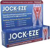 JOCK-EZE Flare Control Cream bottle close-up for gentle jock itch relief.