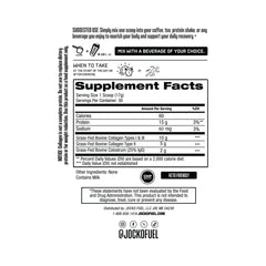 Jocko Fuel collagen-colostrum pouring shows smooth mix for gut health.