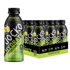 Jocko Fuel Hydrate Lemon-Lime 16oz bottle ready for hydration after a workout.