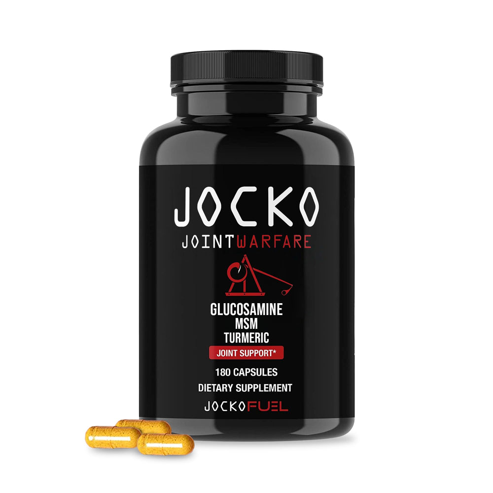 Jocko Fuel joint support bottle with capsules for improved mobility.