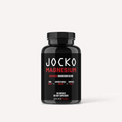 Jocko Fuel Magnesium Complex bottle front with capsules for daily muscle support.