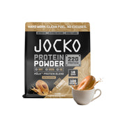 Jocko Fuel Mölk bottle pour demonstrates time-release protein for steady energy.