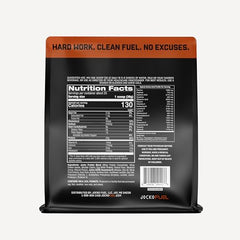 Scoop beside Jocko Fuel Mölk tub showing easy serving size for shakes