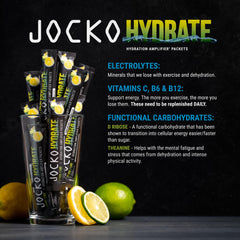 Close-up of Jocko Fuel Lemon Lime label with electrolytes and vitamins