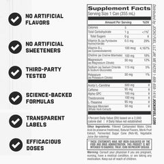 Close-up of Jocko GO Nitro Pop label highlighting sugar-free formula