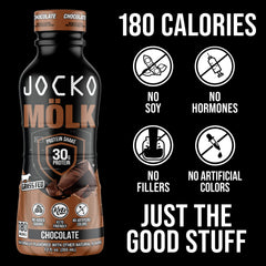 Glass with Jocko Mölk shake shows creamy texture and flavor appeal.