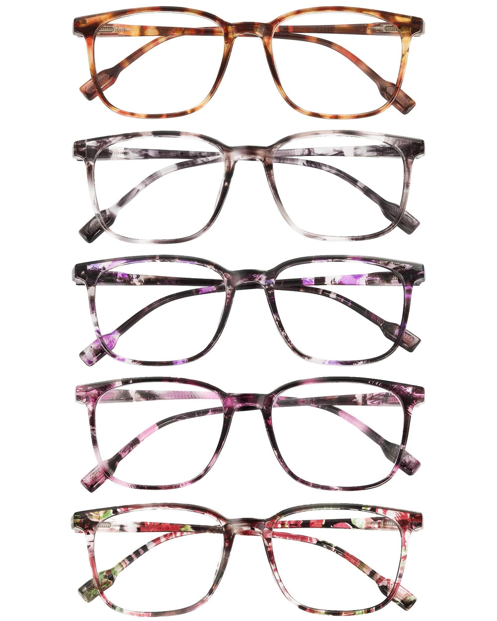 JOLISU 5-pack ultra-light frames close-up showing blue light lenses for long screen sessions.