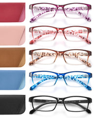 JOLISU Fashionista Readers five-pack with leather cases for convenient reading on the go