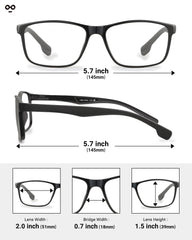 JOLISU large wide square readers offer clear vision during extended screen time.